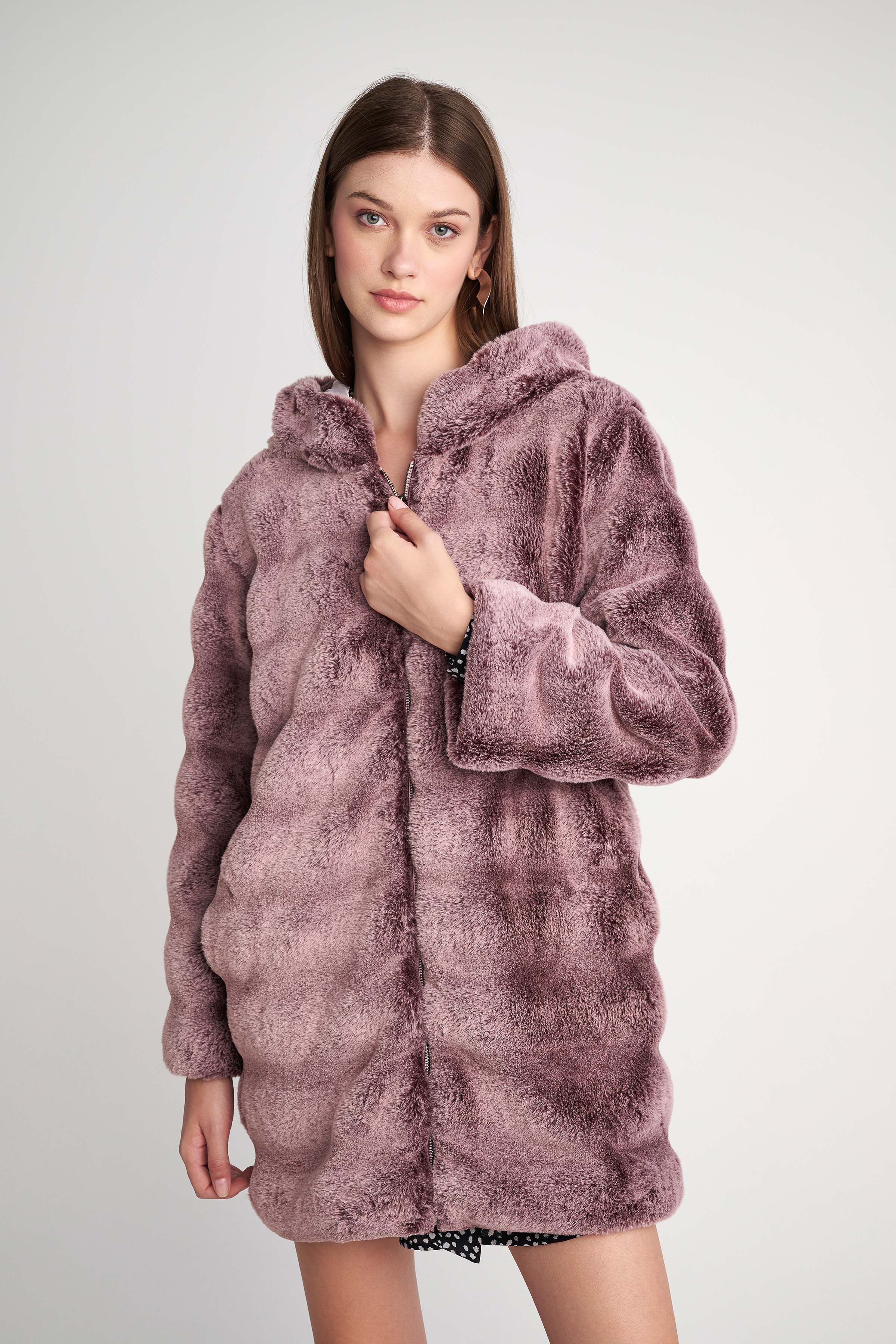 Παλτό από συνθετική γούνα Pink 5207251934183