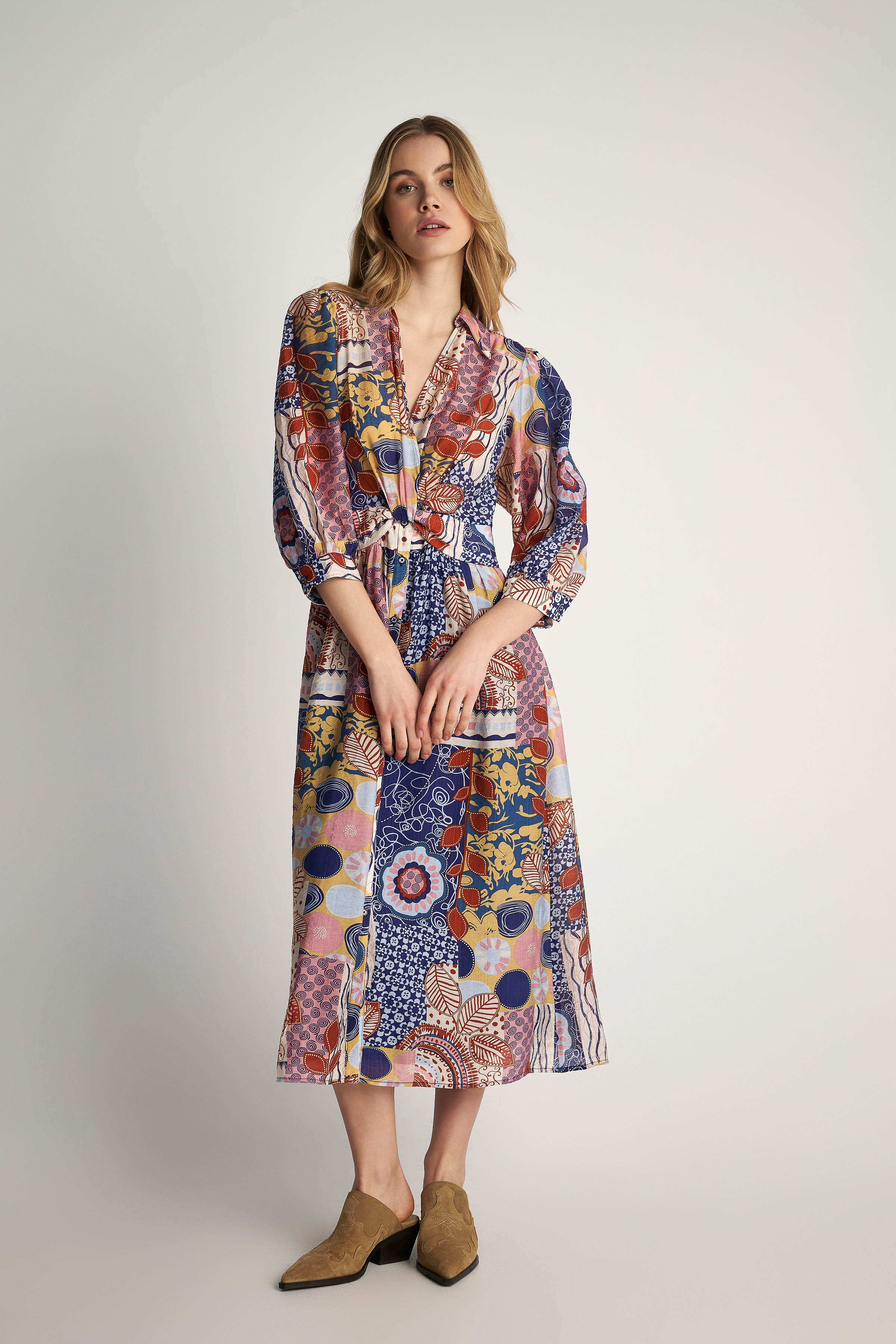 Φόρεμα μακρύ patchwork Multicolor 5207251964692