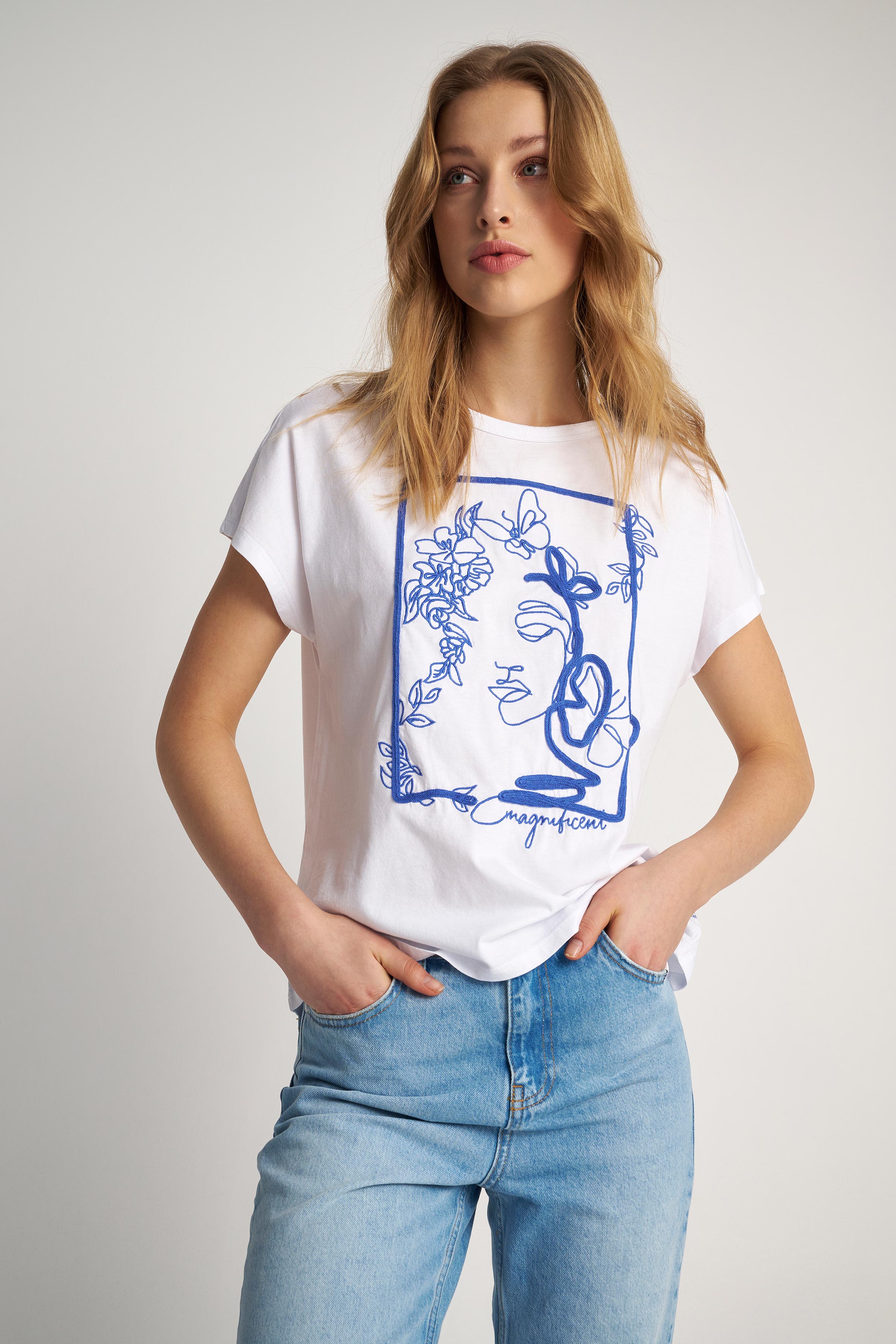 ΡΟΥΧΑ > Μπλούζες & Τοπ T-shirt με κορδονέ τύπωμα White