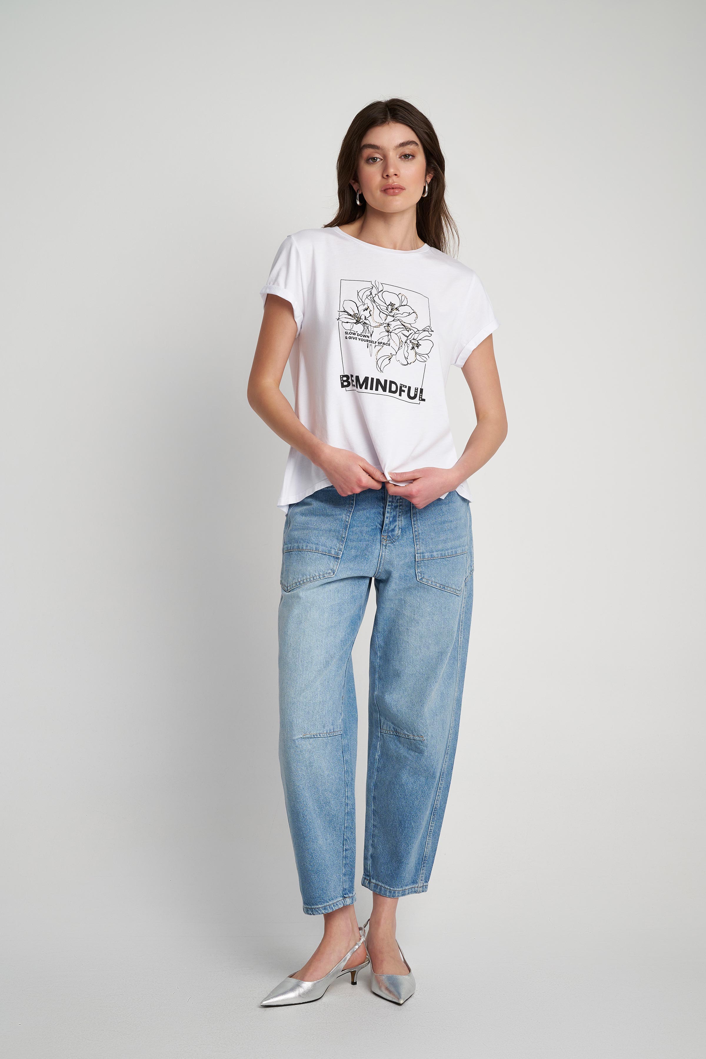ΡΟΥΧΑ > Μπλούζες & Τοπ T-shirt φλοράλ με τρουκς White