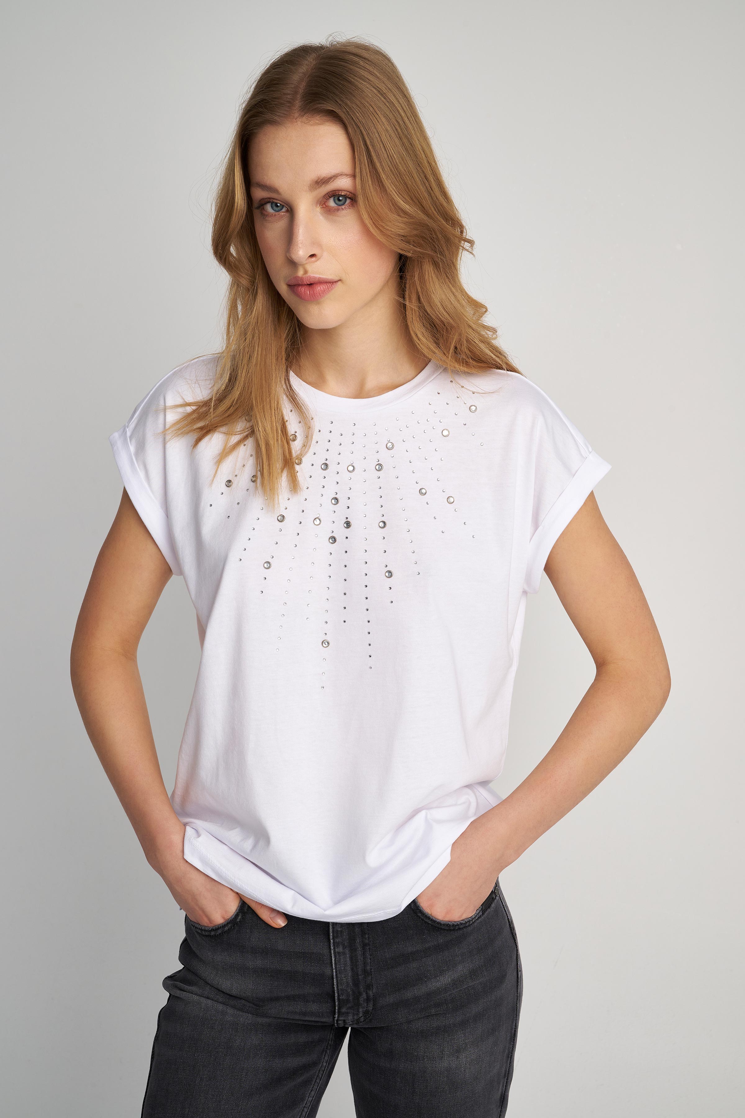 ΡΟΥΧΑ > Μπλούζες & Τοπ T-shirt με στρας White